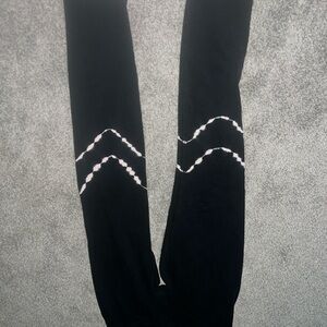Black Leggings with Pink Pattern